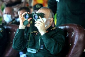 Hat den Irak im Visier: Der Chef der iranischen Revolutionsgrarde Hossein Salami. (© imago images/ZUMA Wire)
