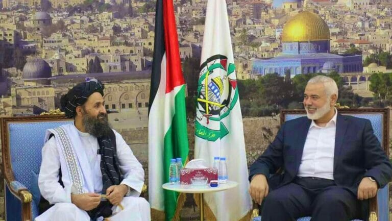 Treffen zwischen Abdul Ghani Barader (Taliban9 und Ismail Haniyeh (Hamas)