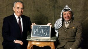 Shimon Peres und Yassir Arafat im Jahr 1994