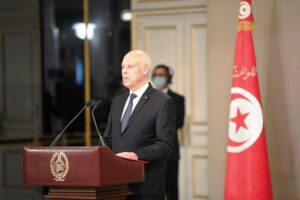 Tunesiens Präsident Kais Saied (© imago images/ZUMA Wire)