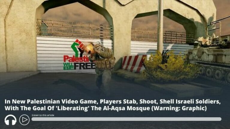Szene aus dem Videospiel "Die Ritter der Al-Aqsa-Moschee"