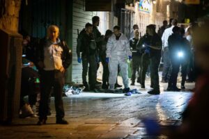 Ort des Geschehens im Jerusalem am vergangenen Mittwoch, wo ein palästinensischer Terrorist ein Messerattentat unternommen hat. (© imago images/Xinhua)