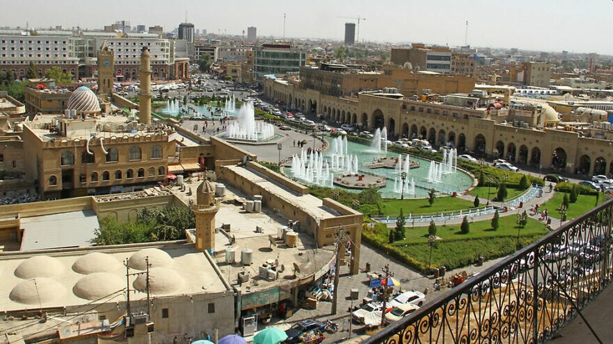 Die Hauptstadt der Region Irakisch-Kurdistan Erbil, wo die Friedenskonferenz stattfand