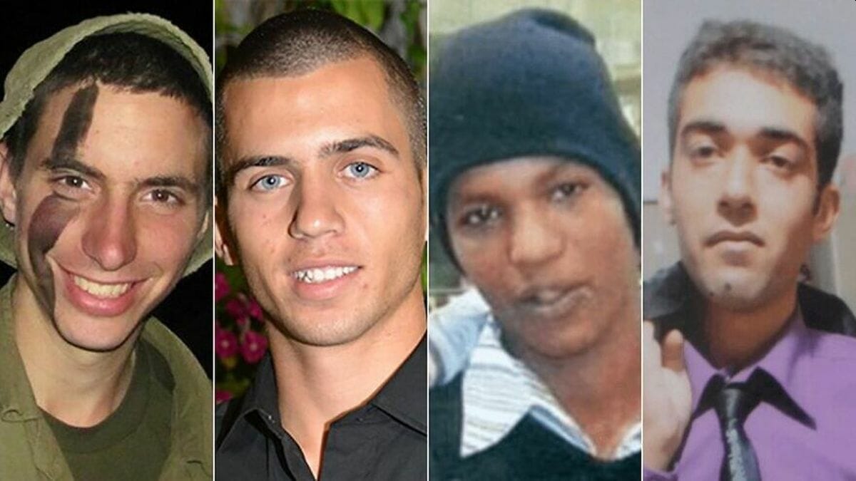 Die Leichen von Hadar Goldin und Oron Shaul (li.) sowie Avera Mengistu und Hisham al-Sayed (re.) befinden sich in Händen der Hamas