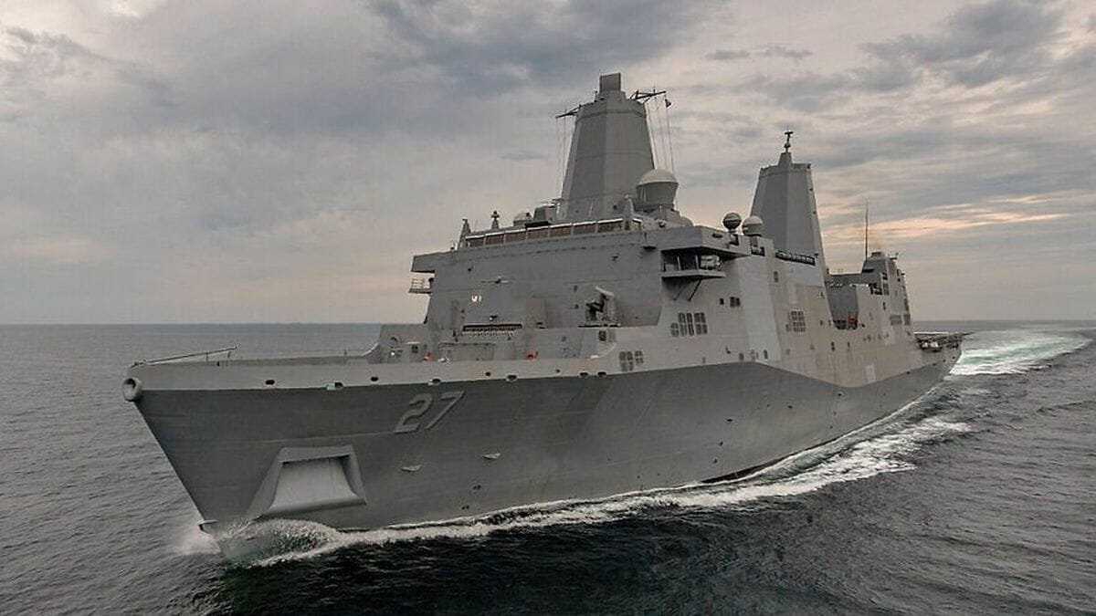 Das amphibische Transportdock "USS Portland" der US-Navy