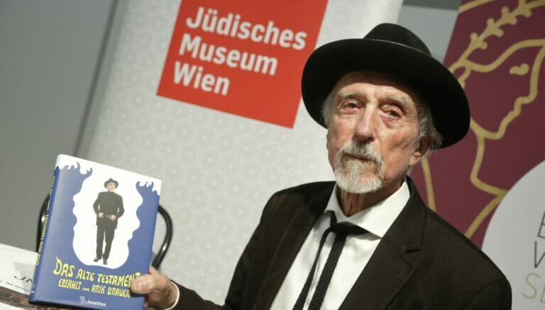 Arik Brauer bei der Präsentation eines seiner Bücher im Jüdischen Museum Wien