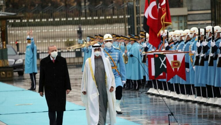 Präsident Erdogan empfängt den Kronprinz von Abu Dhabi Sheikh Mohammed bin Zayed Al Nahyan in Ankara