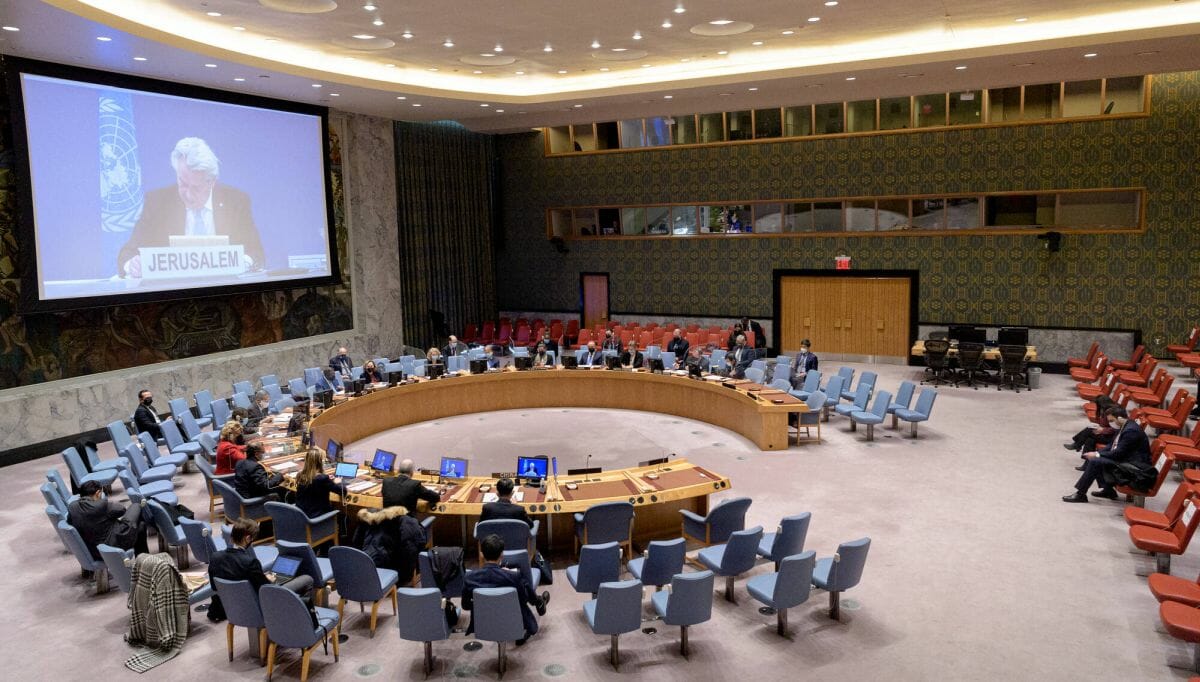 UNO-Sonderkoordinator für den Nahost-Friedensprozess, Tor Wennesland, spricht vor dem Sicherheitsrat über die Situation in der Westbank