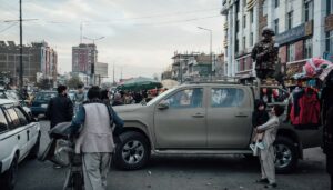Straßensperre nach einem Angriff des Islamischen Staat in Afghanistan
