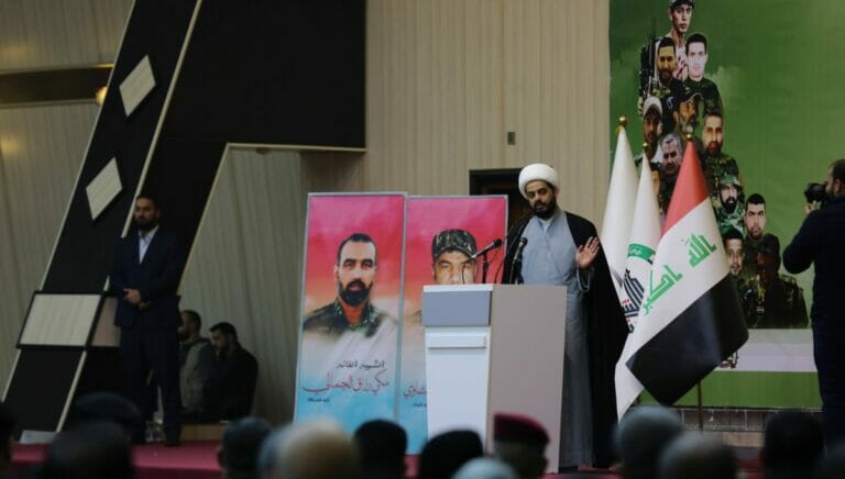 Einer der Führer der vom Iran gelenkten schiitischen Hashd-al Shaabi-Milizen, Qais Khazali