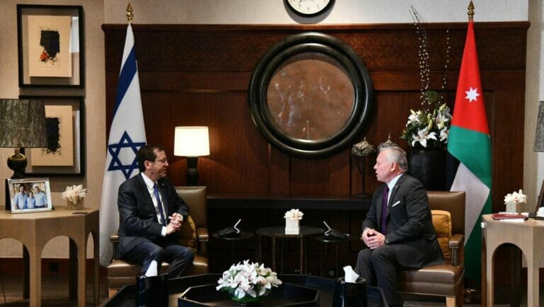 Israels Präsident Isaac Herzog zu Gast bei Jordaniens König Abdallah II.