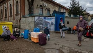 Ukrainische Flüchtlinge in Kischinau warten auf die Weiterreise nach Israel