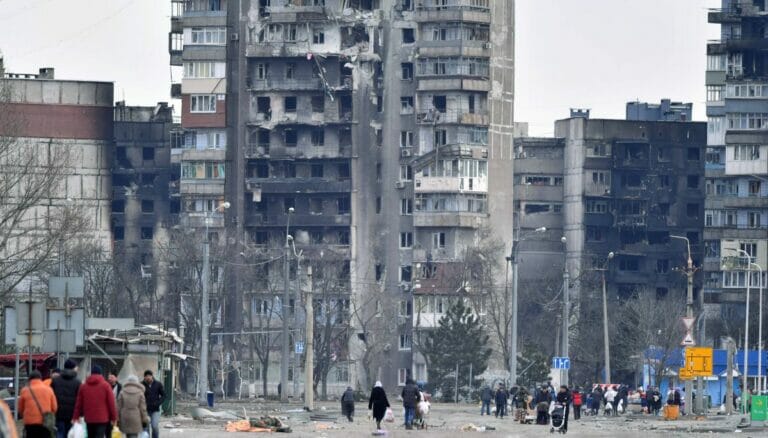 Die ukrianische Stadt Mariupol nach russischen Angriffen