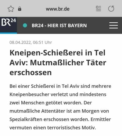 Terroranschlag, oder, wie man in Bayern sagt: »Kneipenschießerei«
