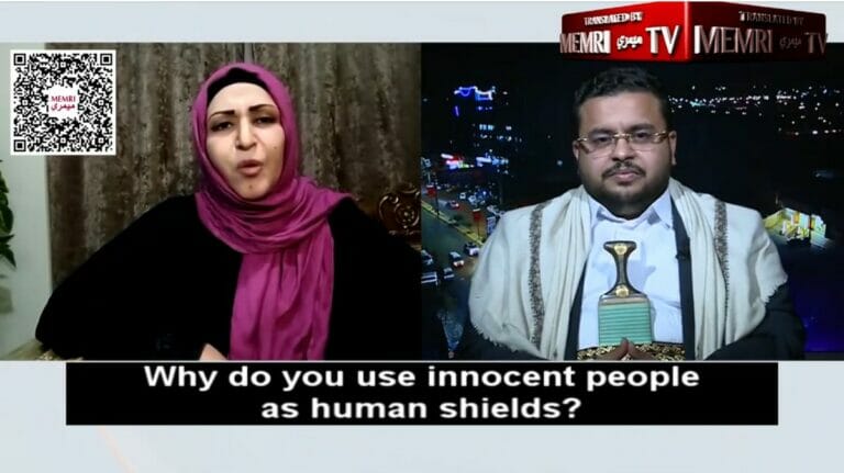 Die jemenitische Aktivistin Sonia Saleh und der Huthi-Vizeinformationsminister Nasr Al-Din Amer
