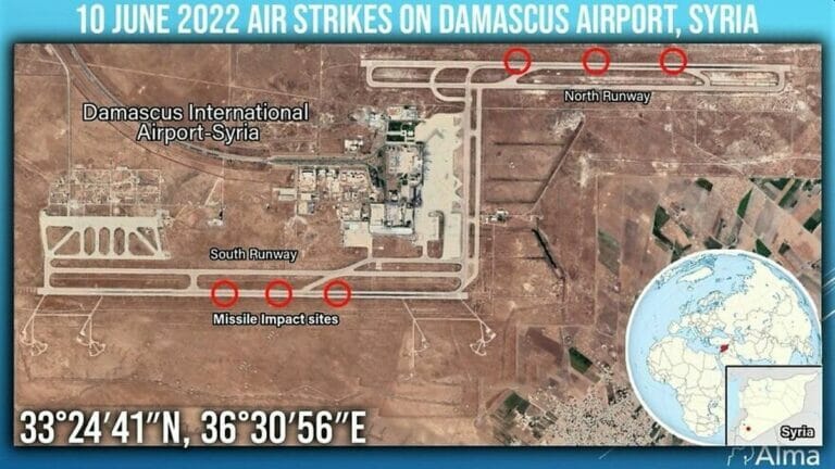 Der internationale Flughafen von Damaskus in Syrien