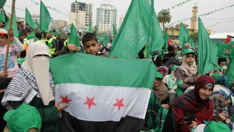 Hamas-Demonstration für syrischen Aufstand gegen Assad im Jahr 2014