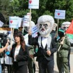 Israelische Reservisten und Aktivisten demonstrieren vor dem UN-Menschenrechtsrat in Genf