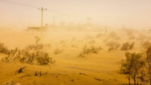 Sandsturm in der zentraliranischen Hochebene
