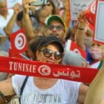 Protest gegen den Verfassungsentwurf des tunesischen Präsidenten Saied