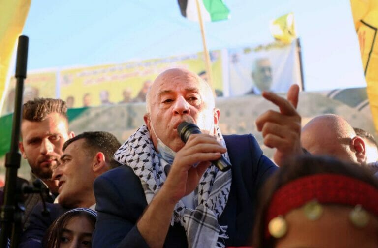 Ein möglicher Nachfolger von Mahmud Abbas: Jibril Rajoub, hier auf einer Demonstration der Fatah. (© imago images/ZUMA Wire)