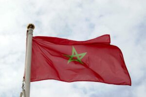 Fahne Marokkos (© imago images/Richard Wareham)