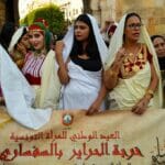 Frauen in Tunis feiern Tunesiens Tag der Frau am 13. August