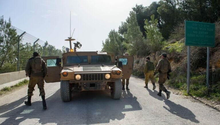 Israelische Patrouille im Grenzgebiet zum Libanon