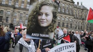 Demonstration für Ahed Tamimi in Amsterdam