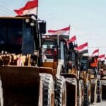 Agyptische Bagger auf dem Weg in den Gazastreifen