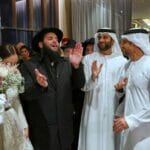 Rabbiner Levi Duchman and Lea Hadad bei ihrer Hochzeit in den Vereinigten Arabischen Emiraten