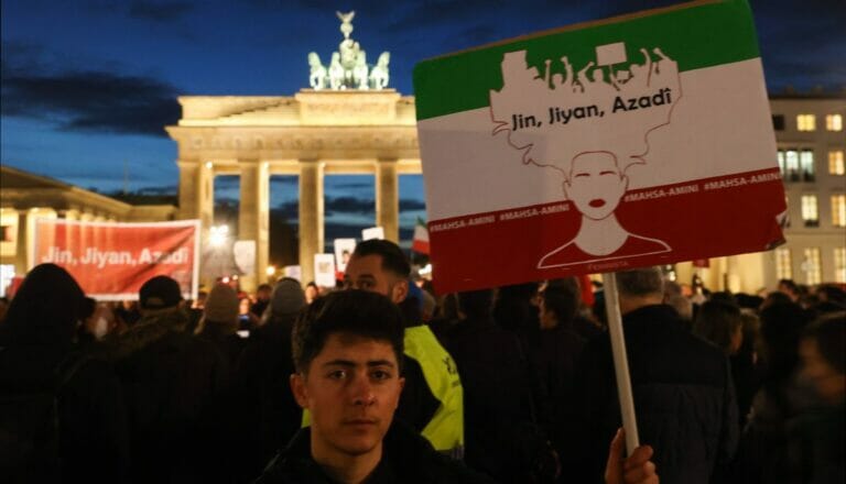 Solidarätskundgebung mit den iranischen Protesten in Berlin