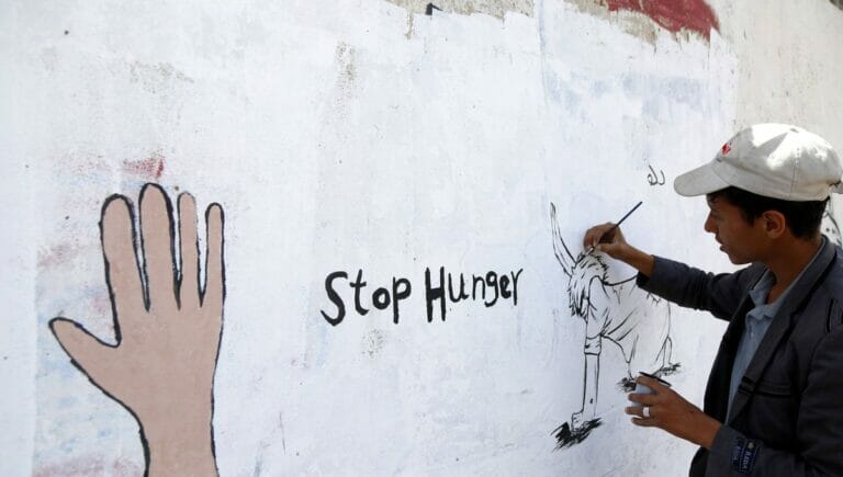 Protestaktion im Jemen gegen den Hunger im Land