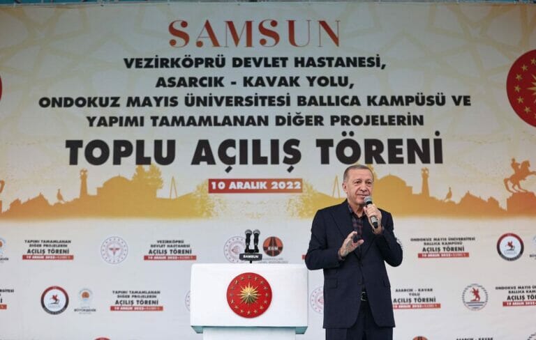 Erdogan bei seiner Rede in der Schwarzmeer-Stadt Samsun