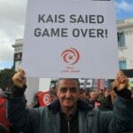 Demonstration gegen den tunesischen Präsidenten am Jahrestag der Revolution von 2011