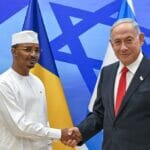 Israels Premierminister Benjamin Netanjahu begrüßt Präsidenten des Tschad Mohamed Déby
