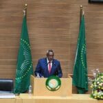 Äthiopiens Außenminister Demeke Mekonnen spricht bei der Eröffnungszeremonie der 42. ordentlichen Sitzung des Exekutivrats der Afrikanischen Union
