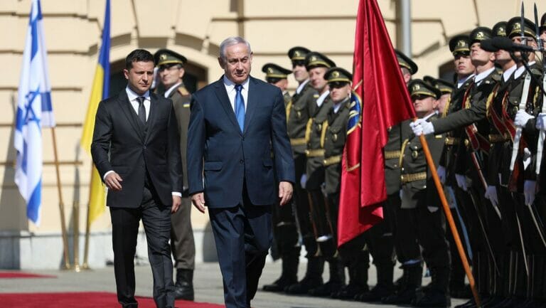 Benjamin Netanjahu zu Besuch bei Präsident Selenskyj in der Ukraine im Jahr 2019