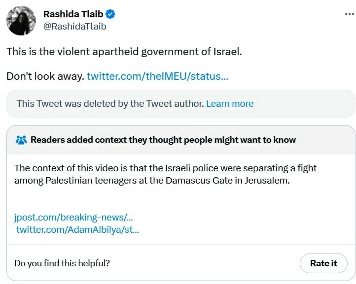 US-Abgeordnete Tlaib verbreitet israelfeindliche Lügen