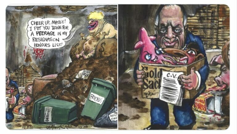 Antisemtische Karikatur in der britischen Tageszeitung »The Guardian«