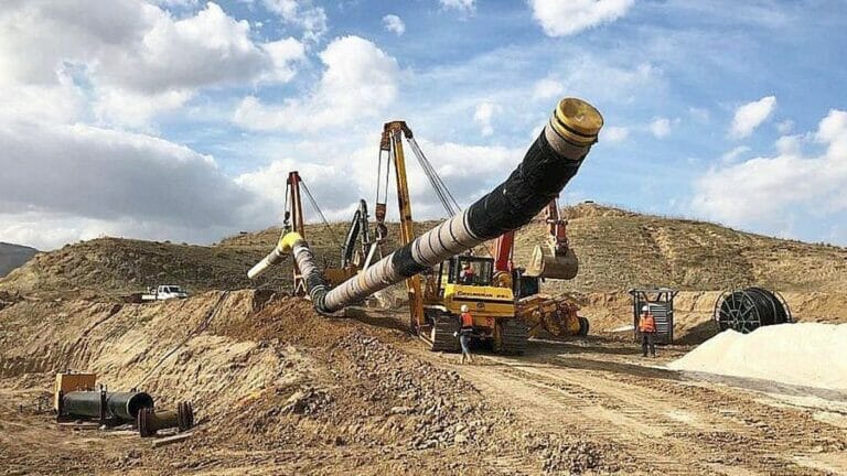 Bau einer Gaspipeline durch Israel Natural Gas Lines