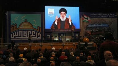 Seit dem Libanonkrieg von 2006 hält Hisbollah-Chef Nasrallah nur noch Videoansprachen aus seinem geheimen Bunker