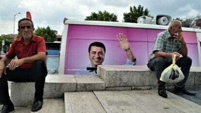 Wahlen in der Türkei: Foto des inhaftierten kurdischen Politikers, Selahattin Demirtas