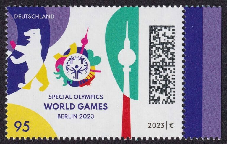 Briefmarke der Special Olympics in Berlin. (© imago images/Schöning)