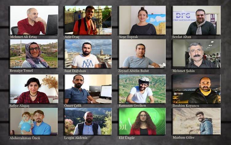 Sechzehn der nun in der Türkei wegen Terrorismus angeklagten kurdischen Journalisten