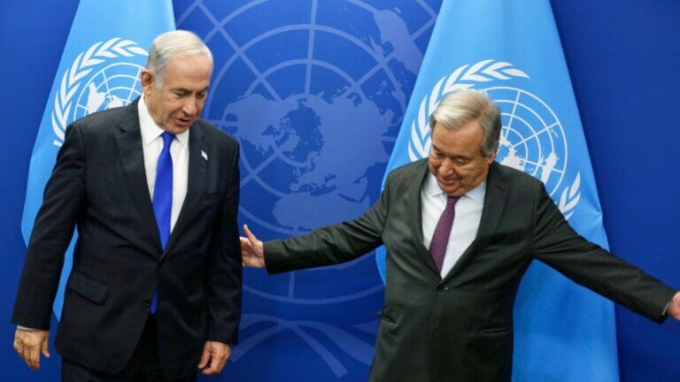 Israels Ministerpräsident Benjamin Netanjahu und UNO-Generalsekretär António Guterres