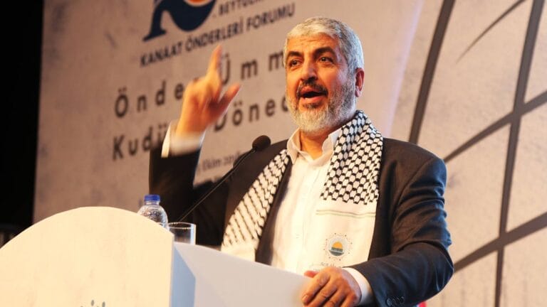 Hamas-Führer Khaled Mashal bei einer Rede in der Türkei
