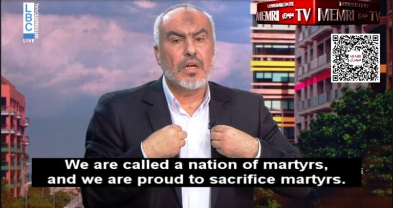 Hamas-Politbüromitglied Ghazi Hamid im libanesischen Fernsehen. (Quelle: MEMRI TV)
