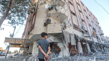 Israel hat Anwohner vor Angriff gewarnt: Einer der Türme von al-Zahra in Gaza