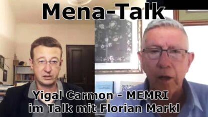 Im Bild rechts: MEMRI-Präsident Yigal Carmon. (Quelle: YouTube).